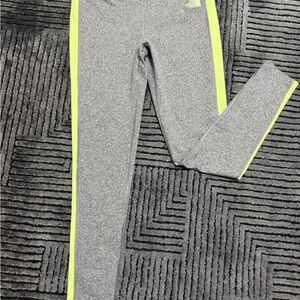 The North Face Women’s Gray Athletic Leggings Neon Side Stripe Size Small